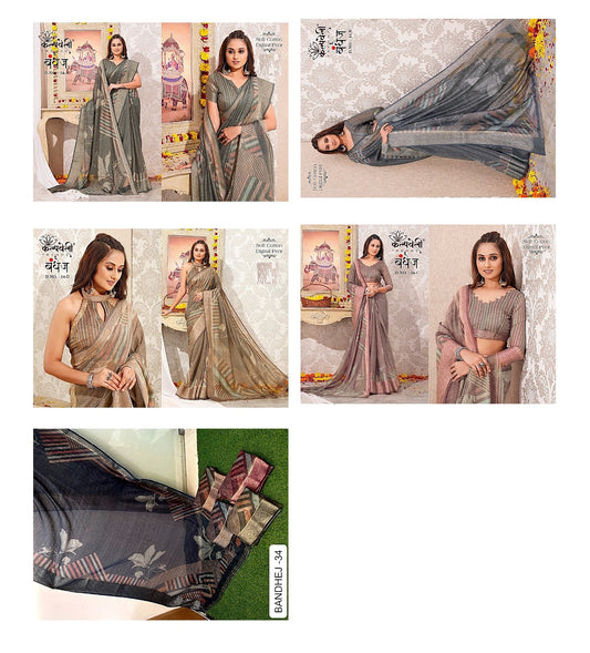 Bandhej 34 Kalpveli Soft Cotton Sarees Manufacturer