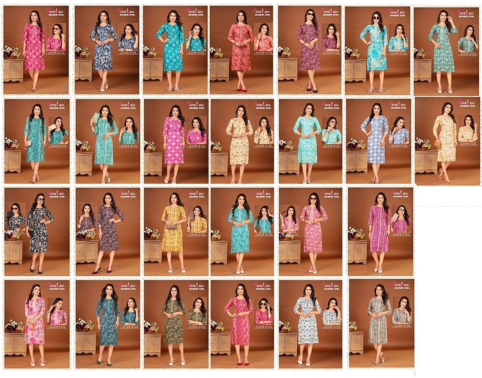 Barbie Girl Series-New Dveeja Fashion Reyon Knee Length Kurtis Wholesaler Ahmedabad