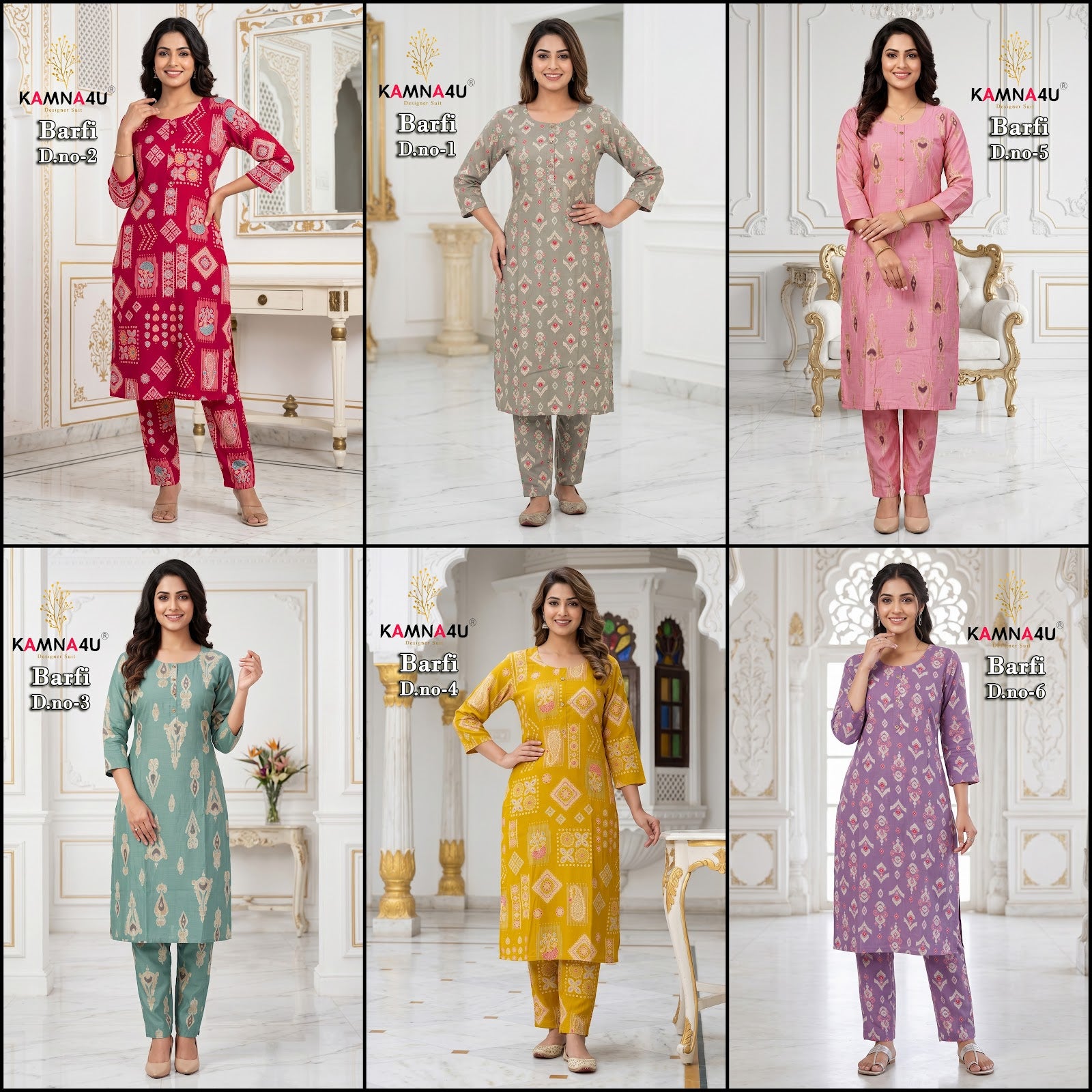 Barfi Kamna4U Vertican Kurti Pant Set Wholesale Price