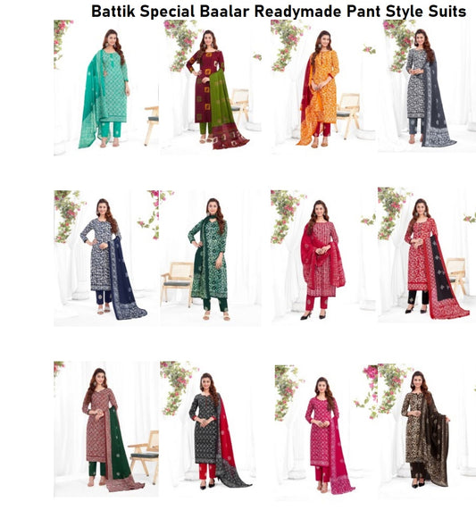 Battik Special Baalar Cotton Readymade Pant Style Suits Exporter India