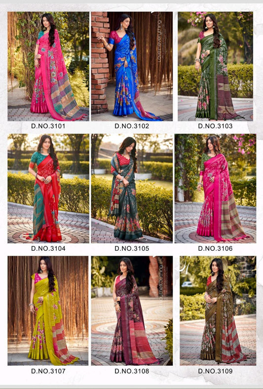 Berry Blue Brasso Siddharth Cotton Sarees Manufacturer Ahmedabad