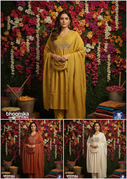 Bhoomika Vitara Chanderi Readymade Pant Style Suits Manufacturer Ahmedabad