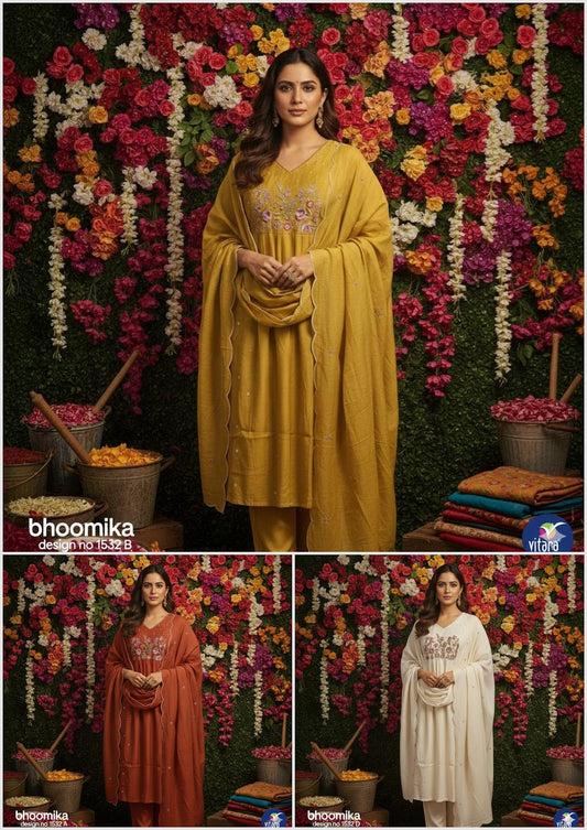 Bhoomika Vitara Chanderi Readymade Pant Style Suits Manufacturer Ahmedabad