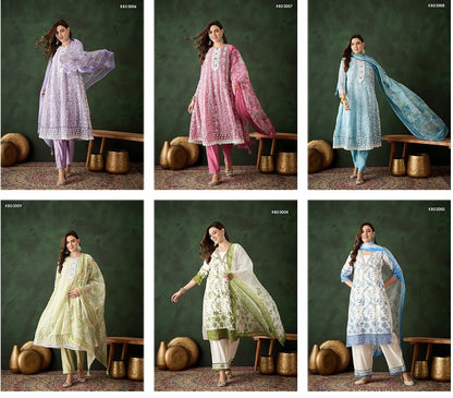 Bhumi Vol 4 3004-3009 Mahotsav Silk Organza Readymade Pant Style Suits Supplier Gujarat