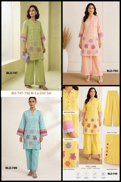 Bld 747-750 Bl Cotton Co Ord Set Wholesaler Gujarat