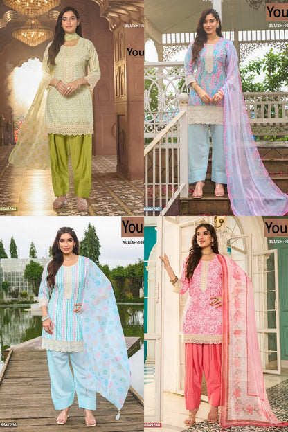 Blush Farashi Your Cotton Readymade Suits Exporter India