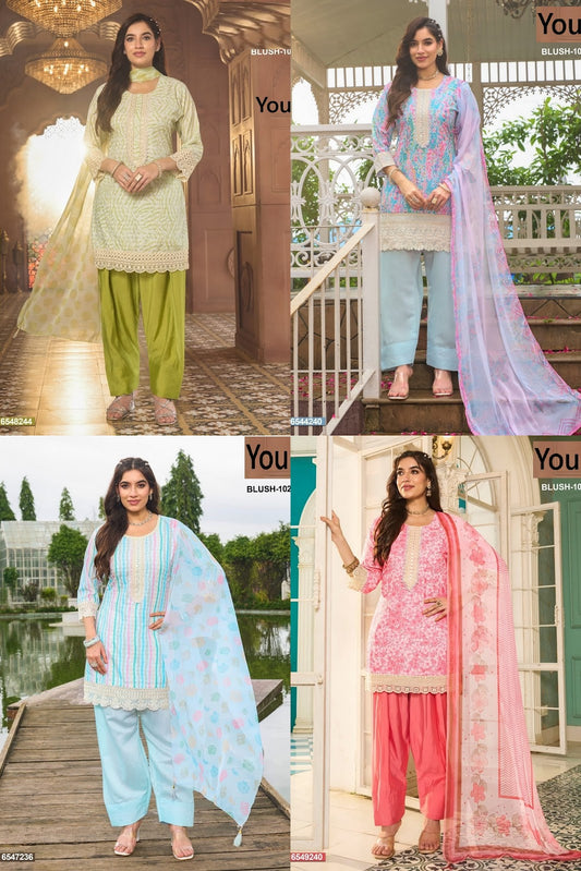 Blush Farashi Your Cotton Readymade Suits Exporter India