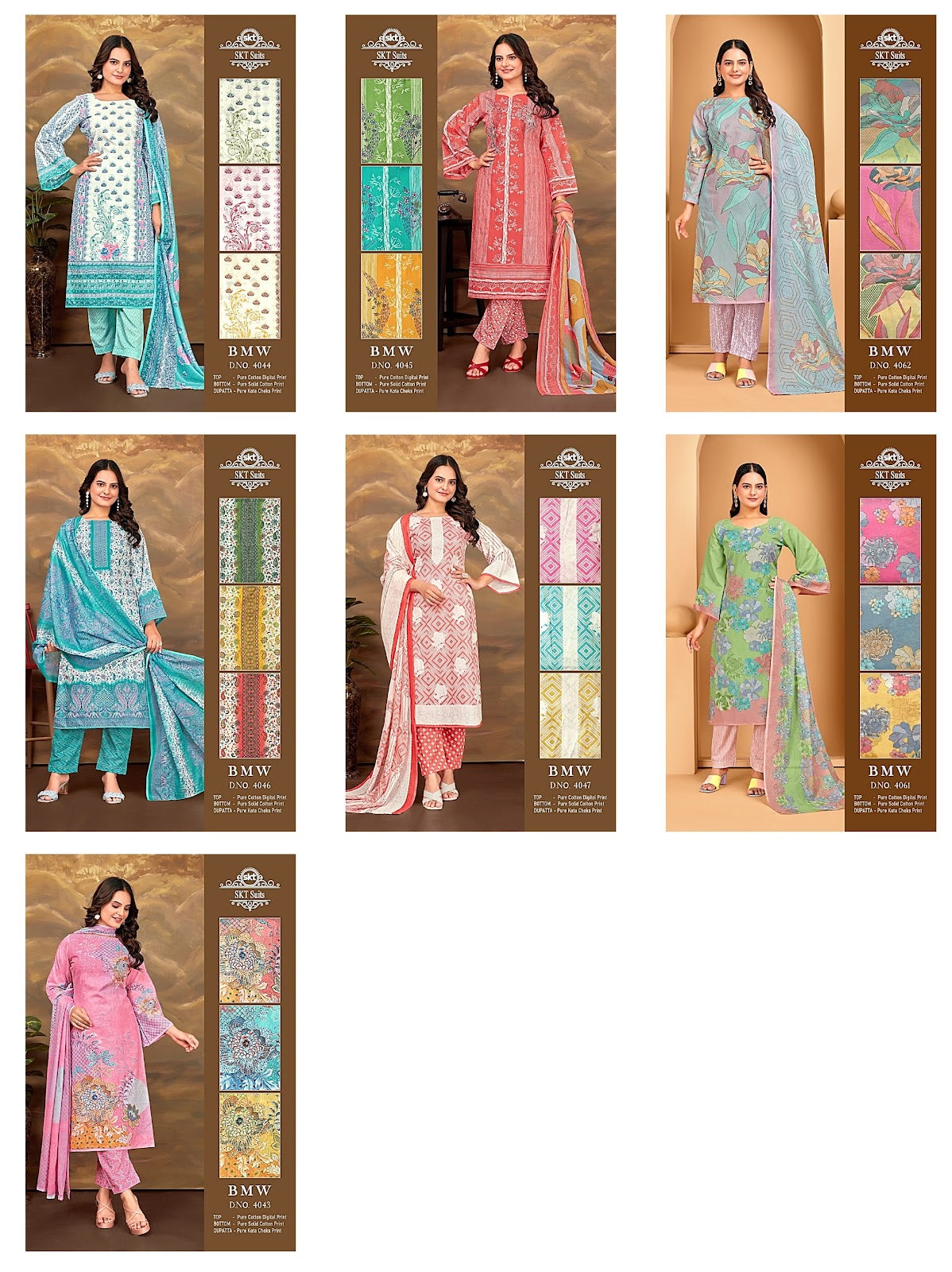 Bmw-2206 Skt Pure Cotton Pant Style Suits Supplier Gujarat