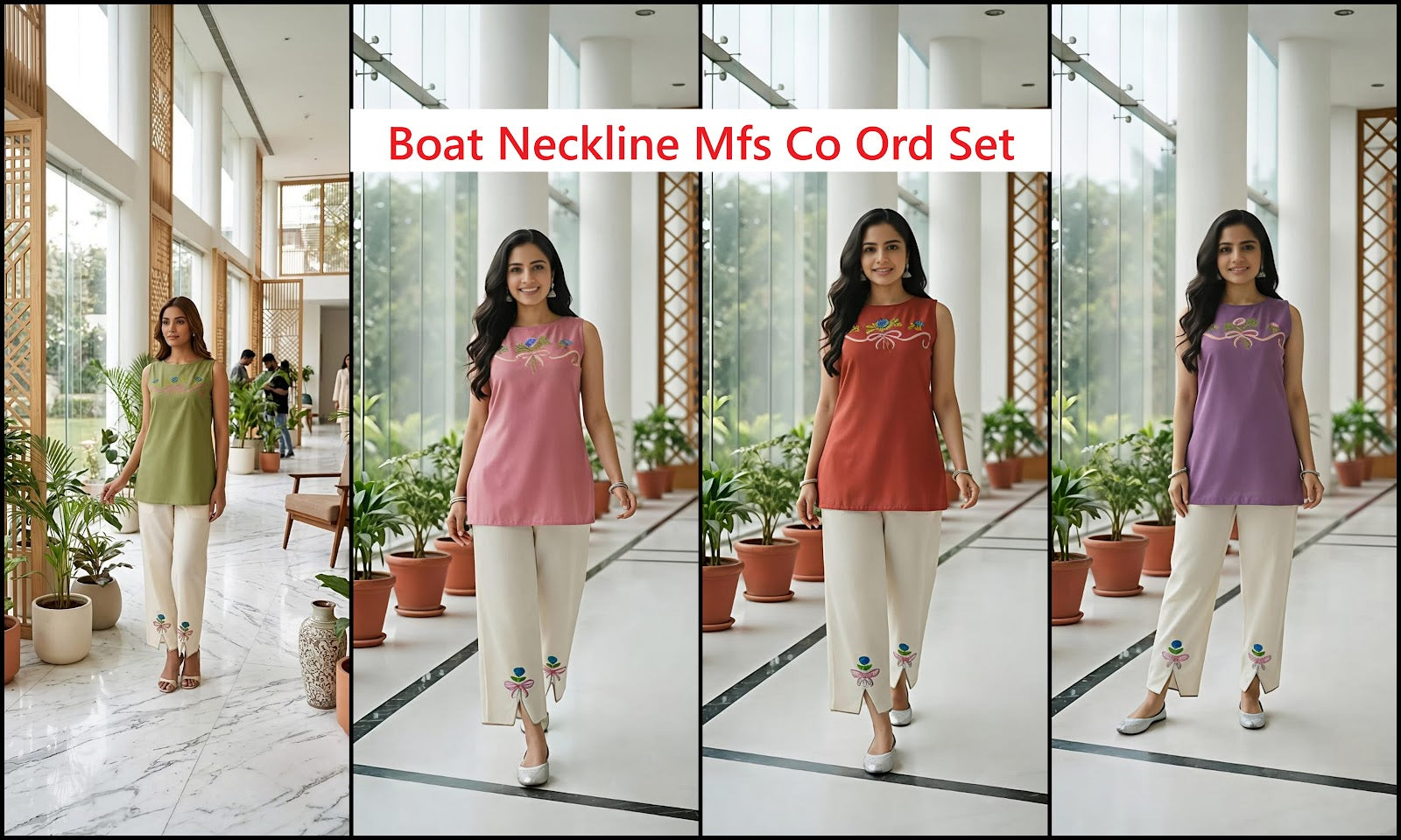 Boat Neckline Mfs Cotton Co Ord Set Wholesaler Gujarat