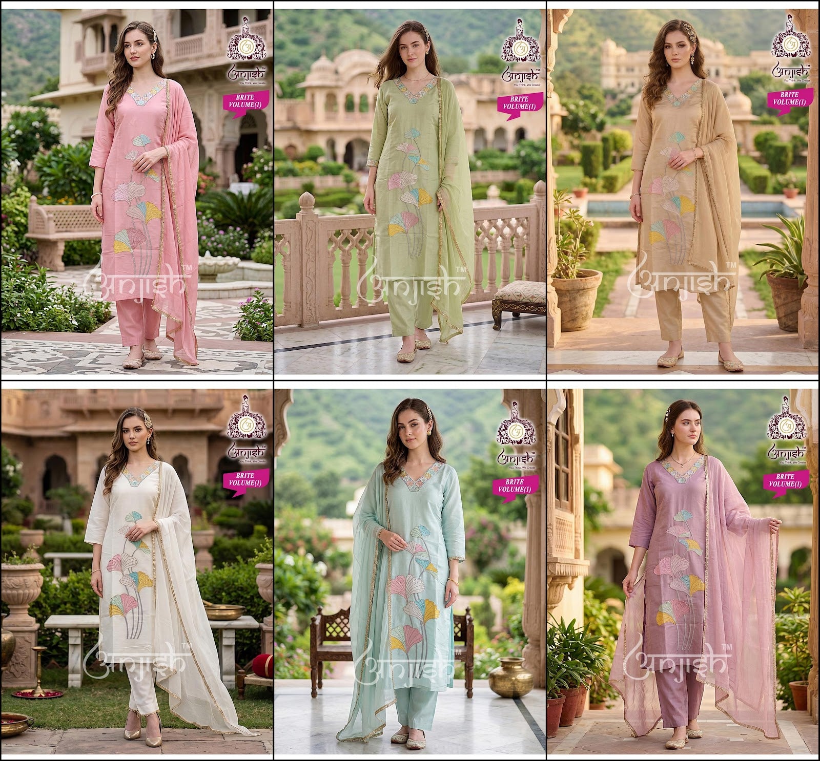 Brite Vol 1 Anjish Chanderi Readymade Pant Style Suits Wholesaler Ahmedabad
