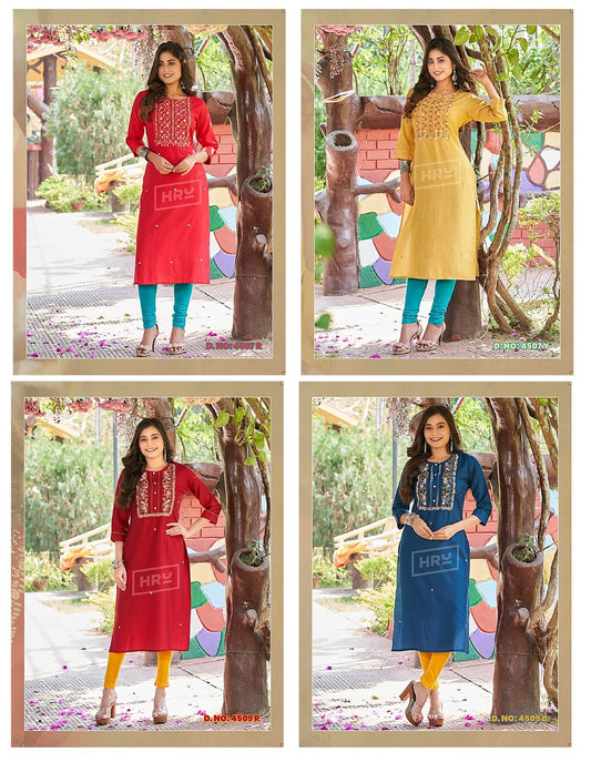 Bunty N Bubly Vol 3 Hru Nylon Viscose Long Straight Kurti