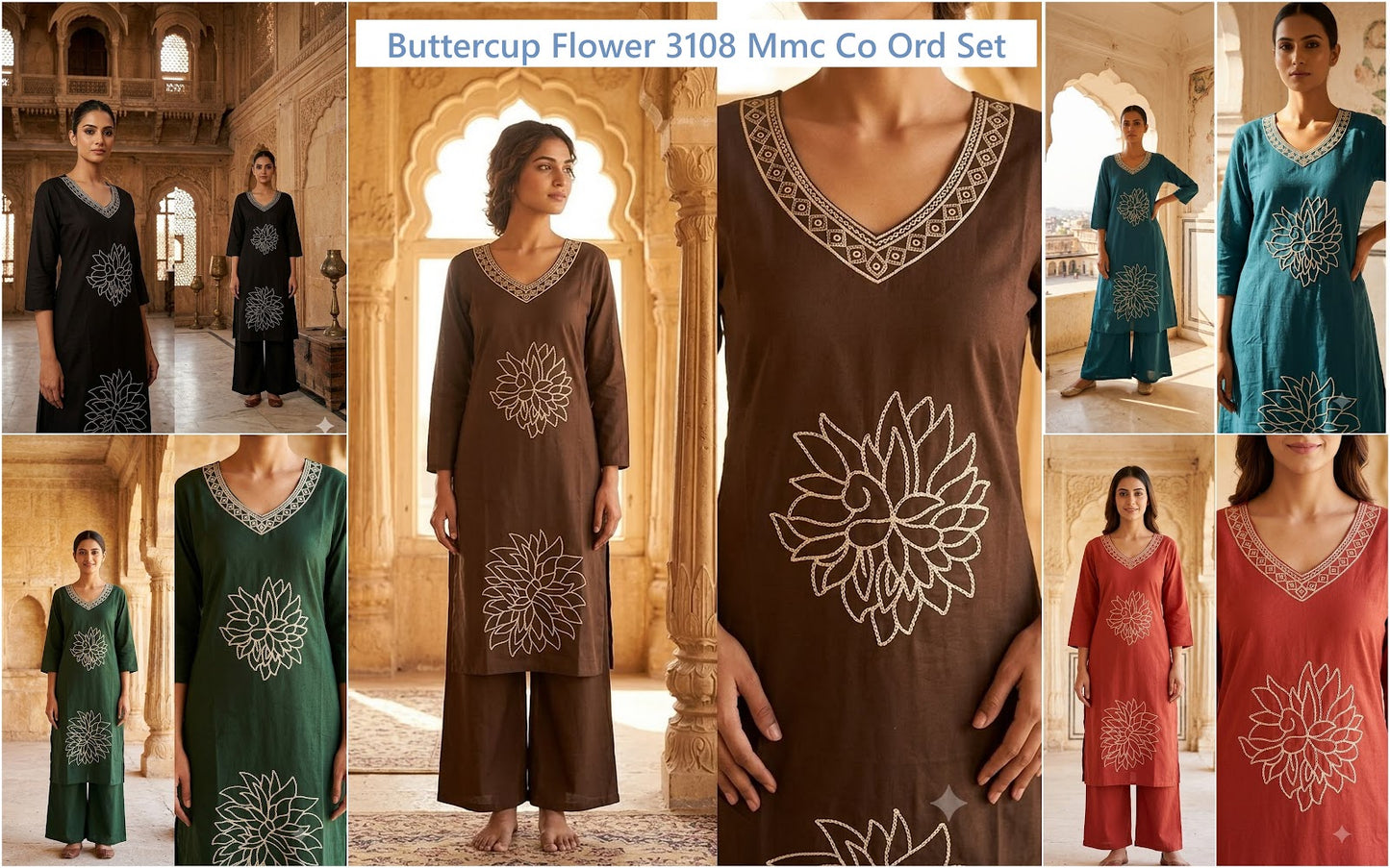 Buttercup Flower 3108 Mmc Dhabu Cotton Co Ord Set Wholesale Price