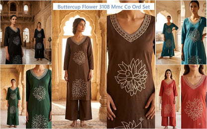 Buttercup Flower 3108 Mmc Dhabu Cotton Co Ord Set Wholesale Price