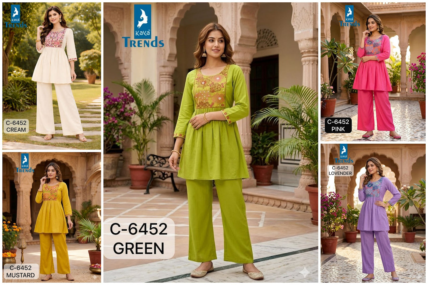 C 6452 Kaya Trends Rayon Co Ord Set Wholesaler Gujarat