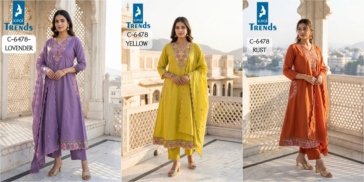 C 6478 Kaya Trends Cotton Readymade Anarkali Suits Wholesaler Ahmedabad