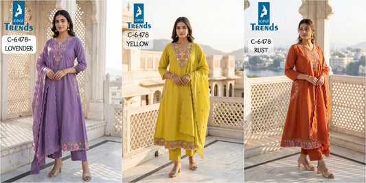 C 6478 Kaya Trends Cotton Readymade Anarkali Suits Wholesaler Ahmedabad