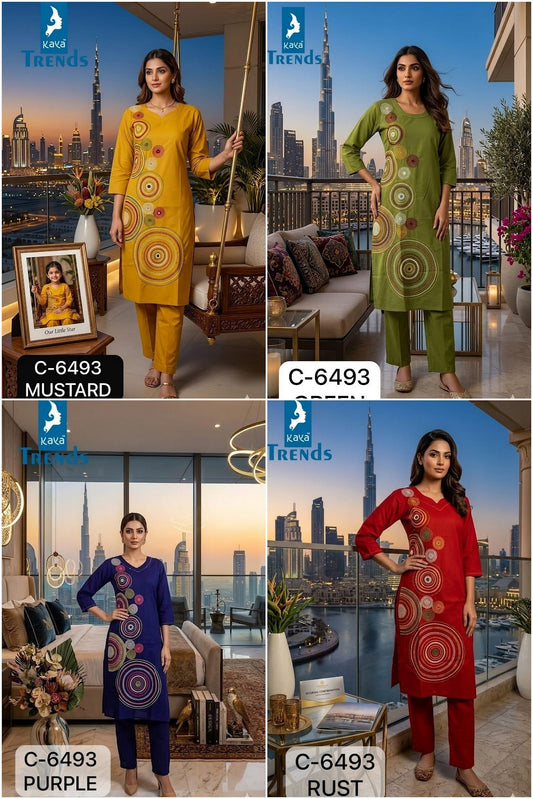 C 6493 Kaya Trends Dhabu Cotton Co Ord Set Supplier Gujarat