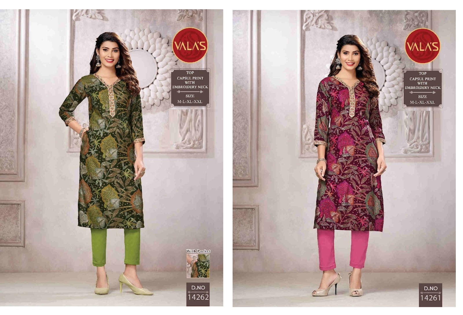 Capsule Print-2106 Valas Straight Cut Kurtis Exporter Gujarat