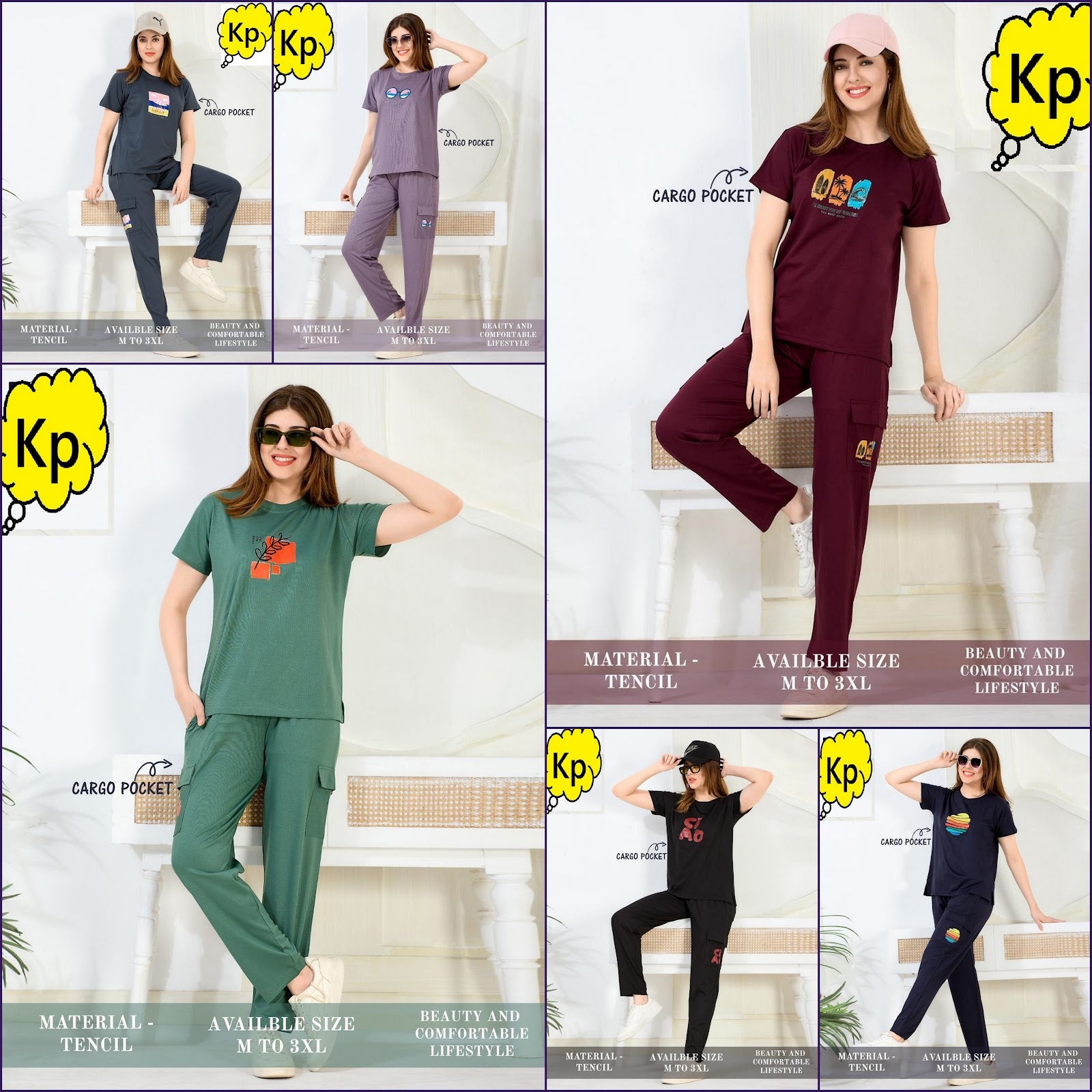 Cargo Plain 2105 Kp Tencil Pyjama Night Suits Wholesaler Ahmedabad