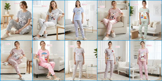Cartoon Print Koleyti Cotton Pyjama Night Suits Supplier Ahmedabad