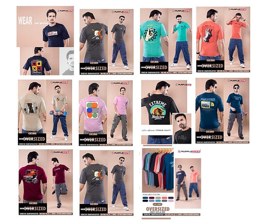 Cat-2045 Purple Zone Cotton Mens Tshirts Exporter