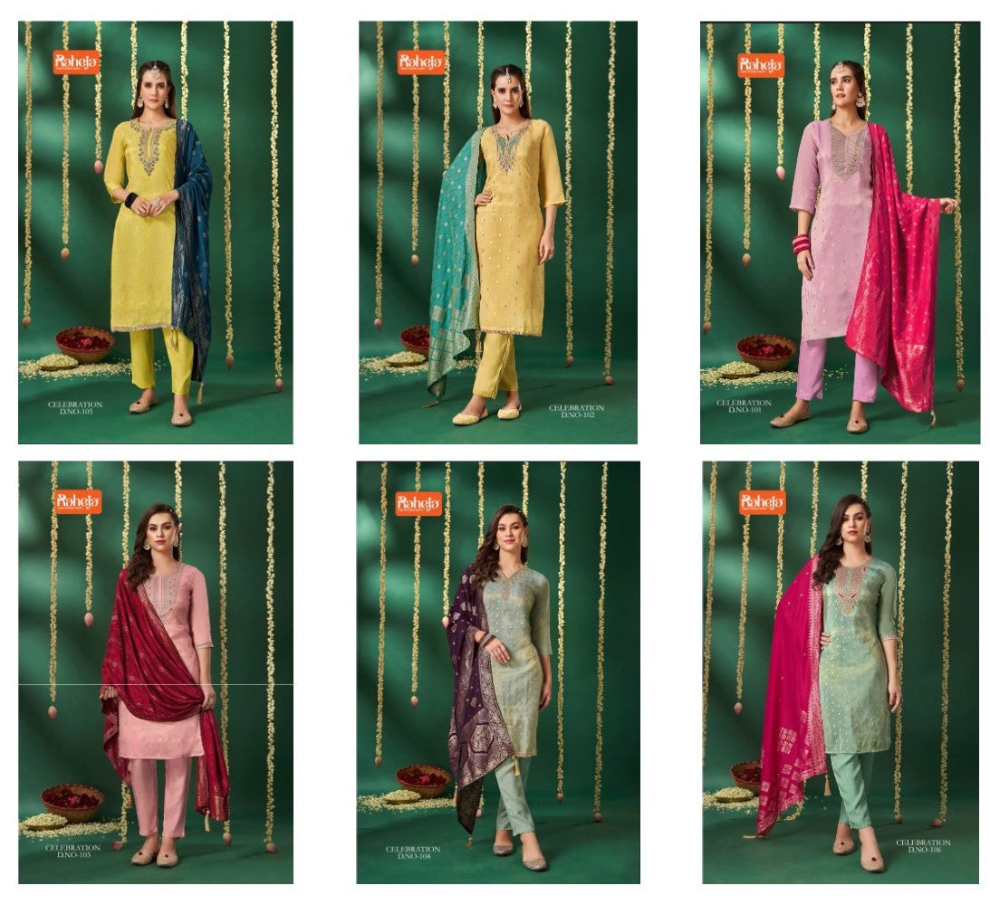 Celebration Raheja Tissue Pant Style Suits Supplier