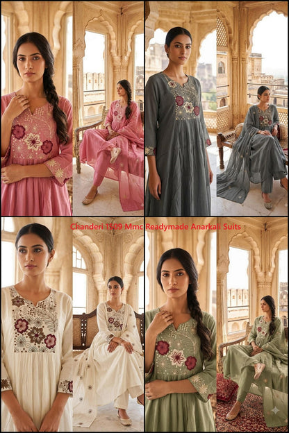 Chanderi 1509 Mmc Mul Readymade Anarkali Suits Manufacturer Ahmedabad