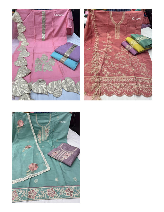Chandni Chavi Dhruvi Nayandeep Roman Silk Salwar Suits Exporter