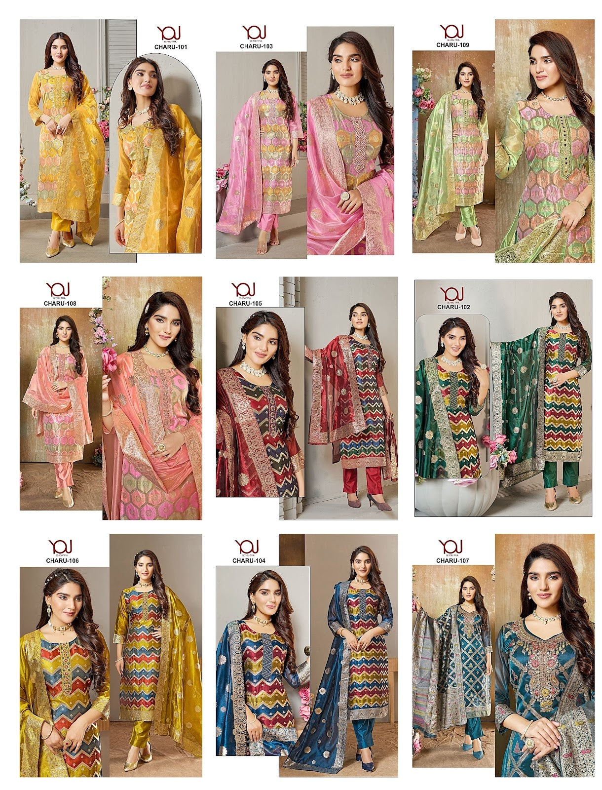 Charu You Banarasi Readymade Pant Style Suits
