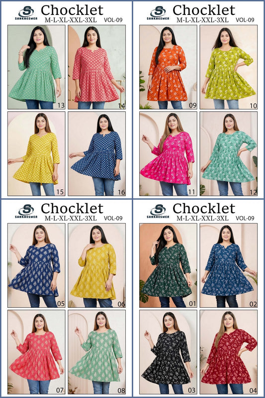 Chocklet Vol 9 Sankheswer Reyon Fancy Tops Supplier Ahmedabad