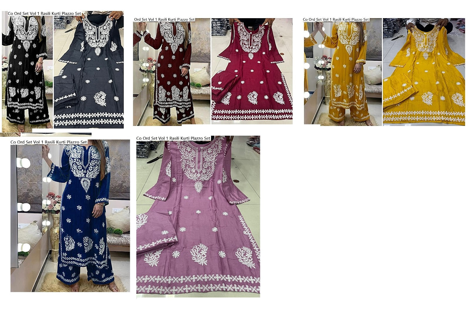 Co Ord Set Vol 1 Rasili Pure Reyon Kurti Plazzo Set Manufacturer