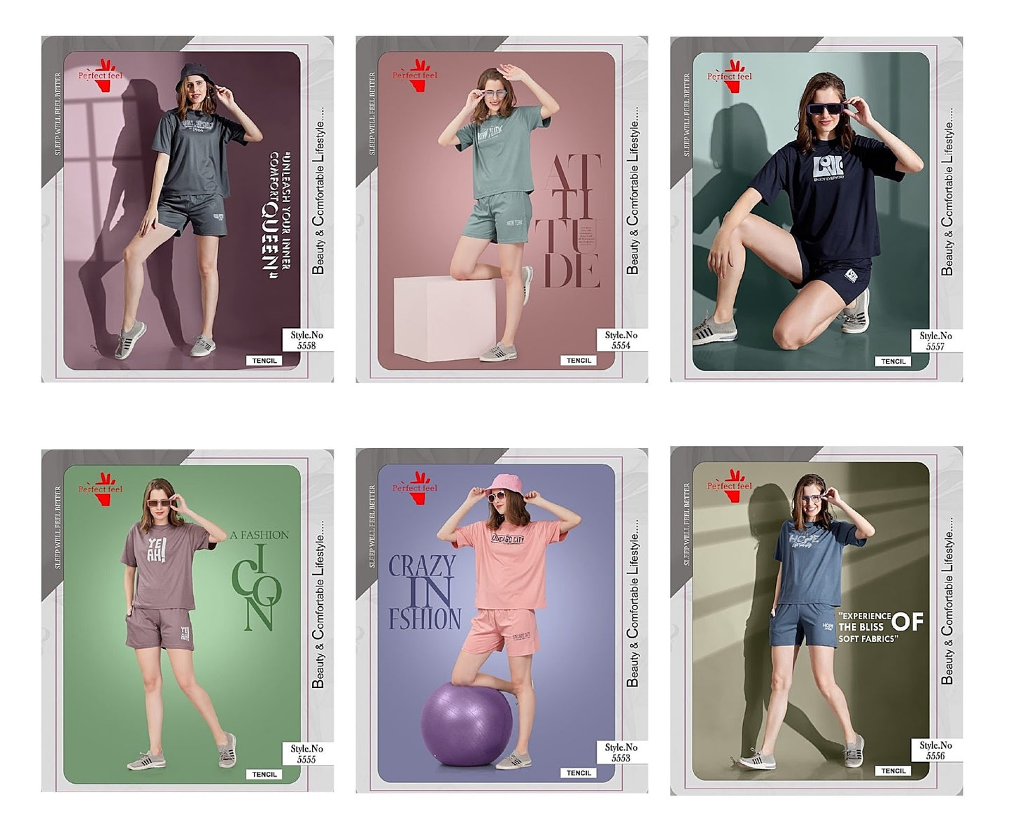 Combo Design 1008 Perfect Feel Tencil Shorts Night Suits Manufacturer Ahmedabad