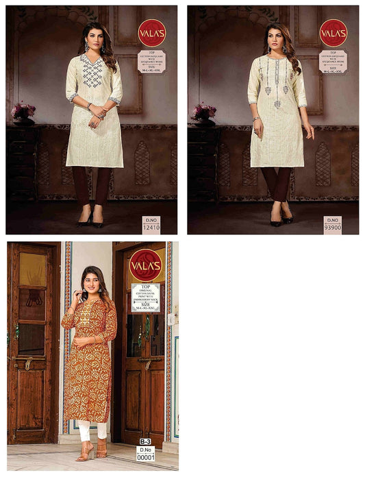 Cotton2106 Valas Straight Cut Kurtis Supplier Gujarat