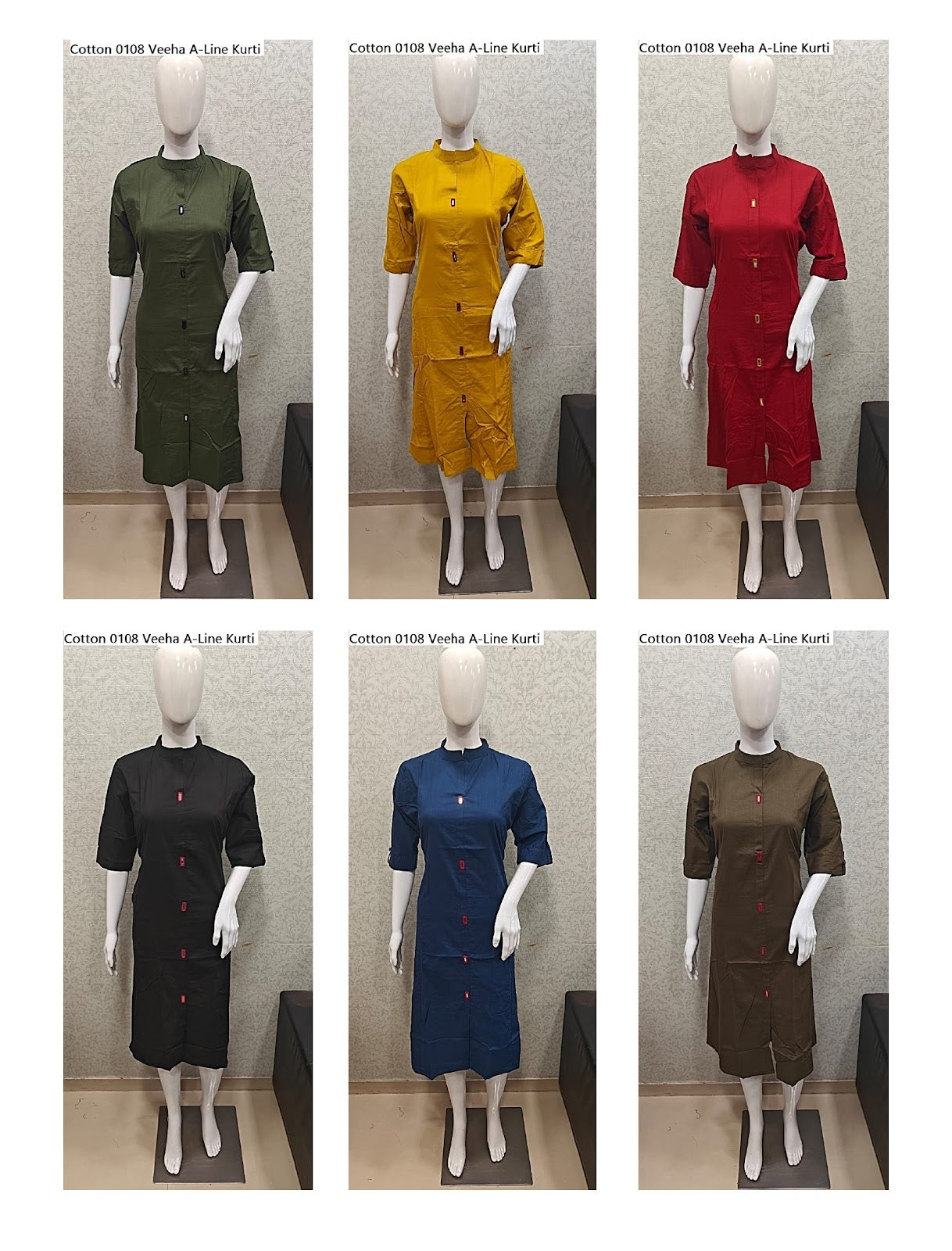 Cotton 0108 Veeha A-Line Kurti Wholesale Rate