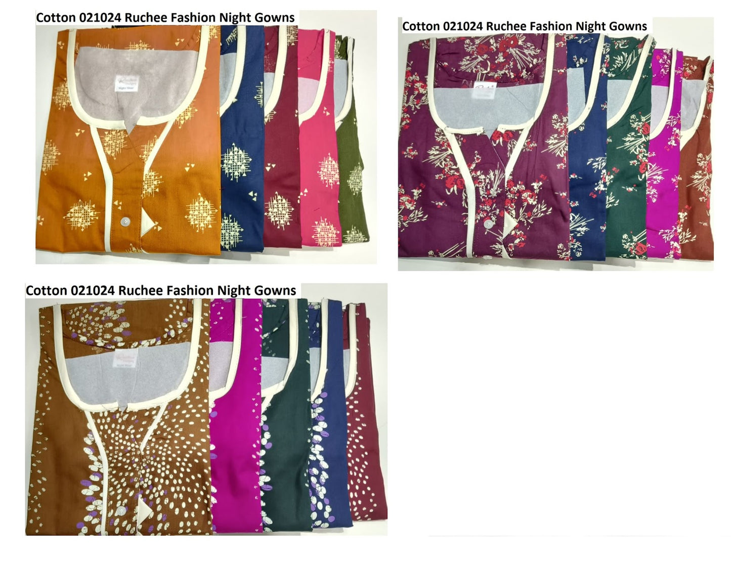 Cotton 021024 Ruchee Fashion Night Gowns Supplier India