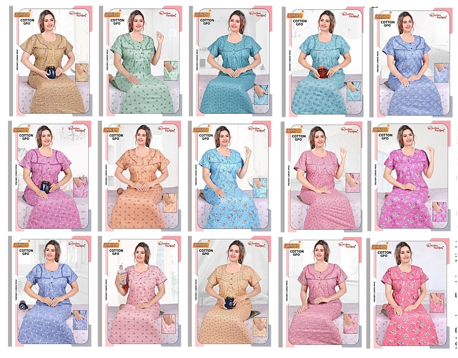 Cotton 071224 Ruchee Fashion Night Gowns Manufacturer Ahmedabad