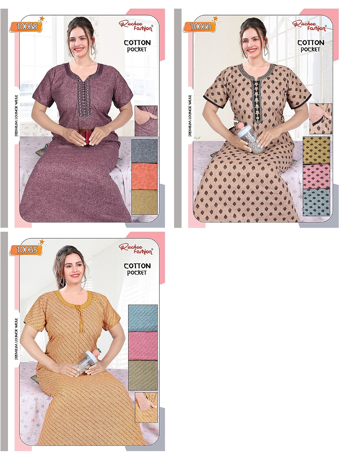 Cotton 0807 Ruchee Fashion Night Gowns Manufacturer Gujarat