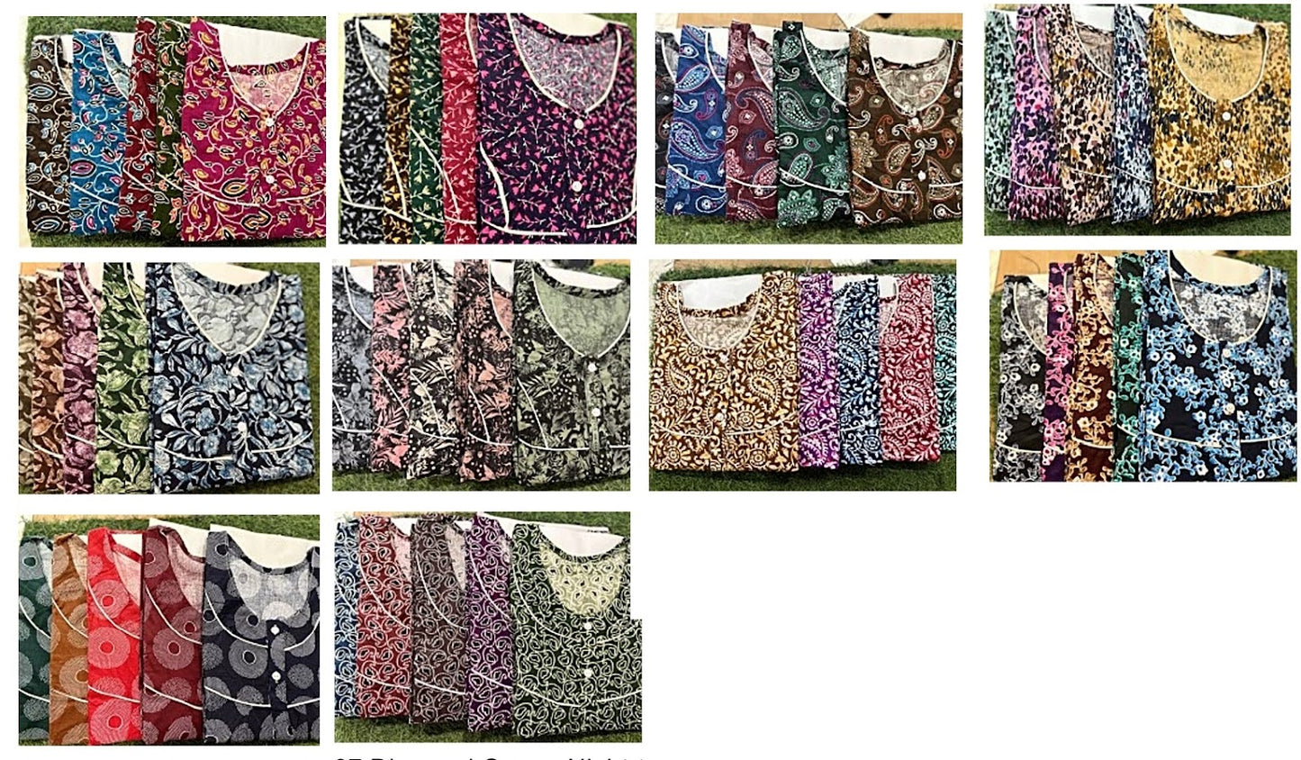 Cotton 1107 Diamond Queen Night Gowns Manufacturer India