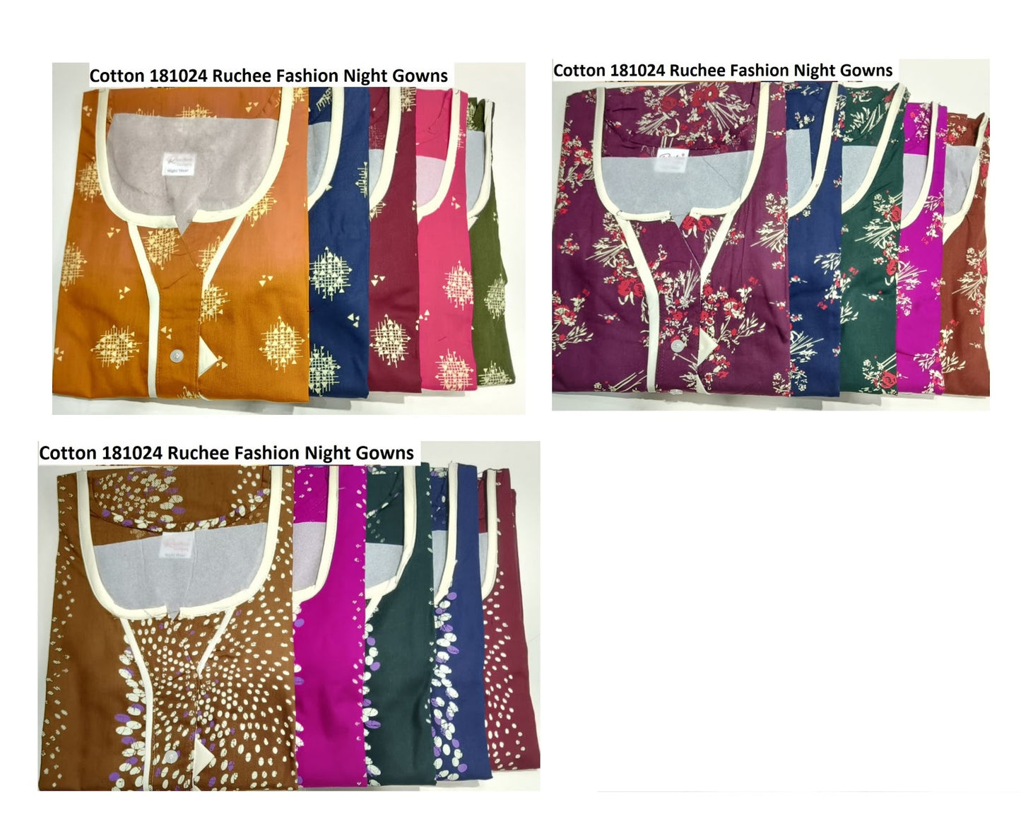 Cotton 181024 Ruchee Fashion Night Gowns Supplier Ahmedabad