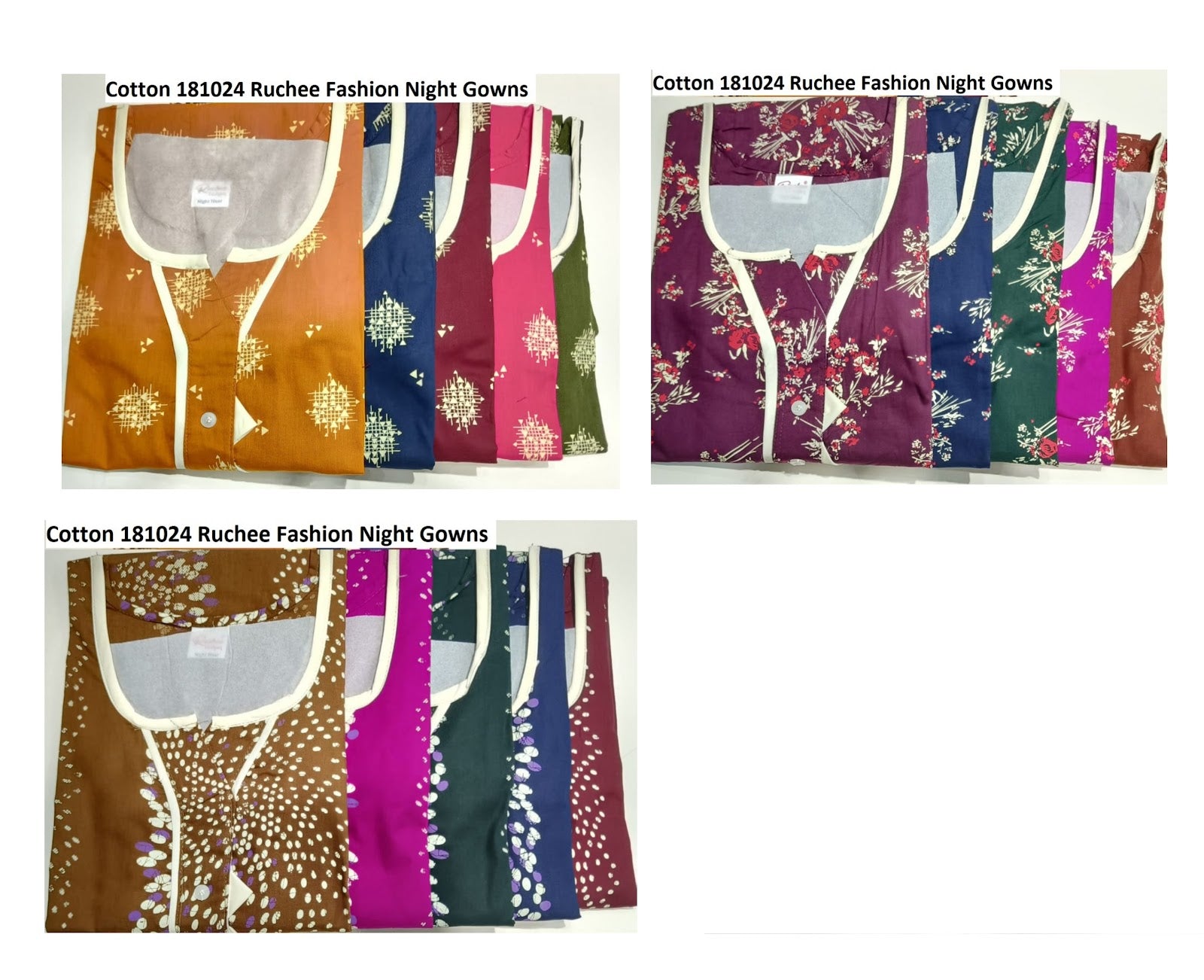 Cotton 181024 Ruchee Fashion Night Gowns Supplier Ahmedabad