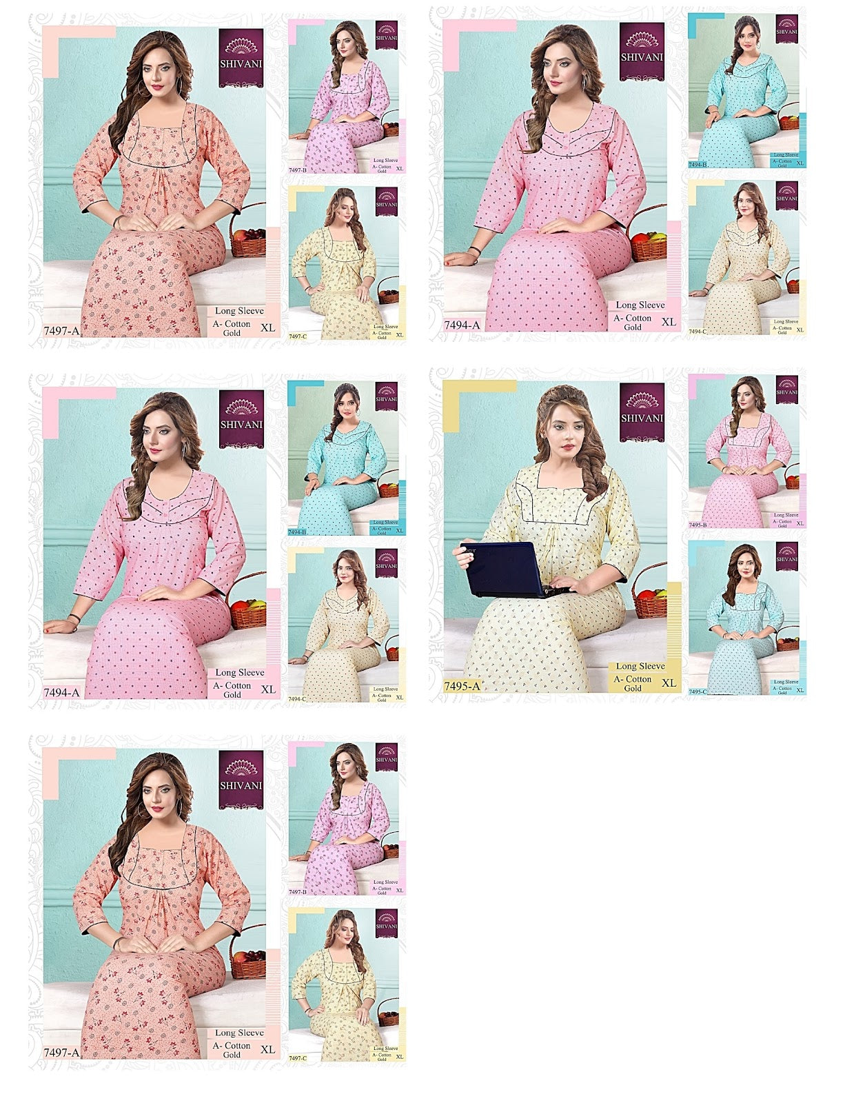 Cotton 1907 Shivani Night Gowns Exporter