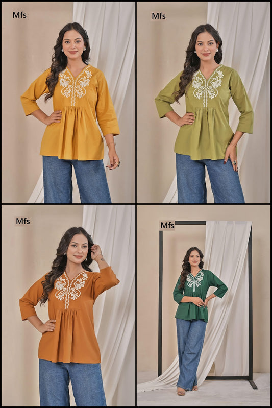 Cotton 2305 Mfs Stylish Short Tops Manufacturer India