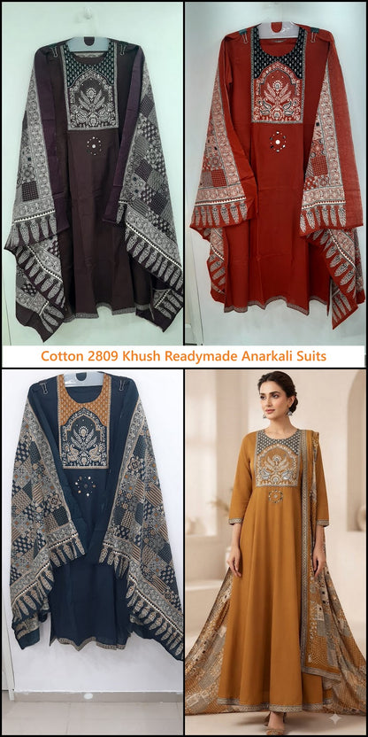 Cotton 2809 Khush Readymade Anarkali Suits Exporter