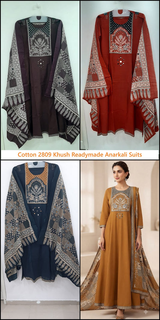 Cotton 2809 Khush Readymade Anarkali Suits Exporter