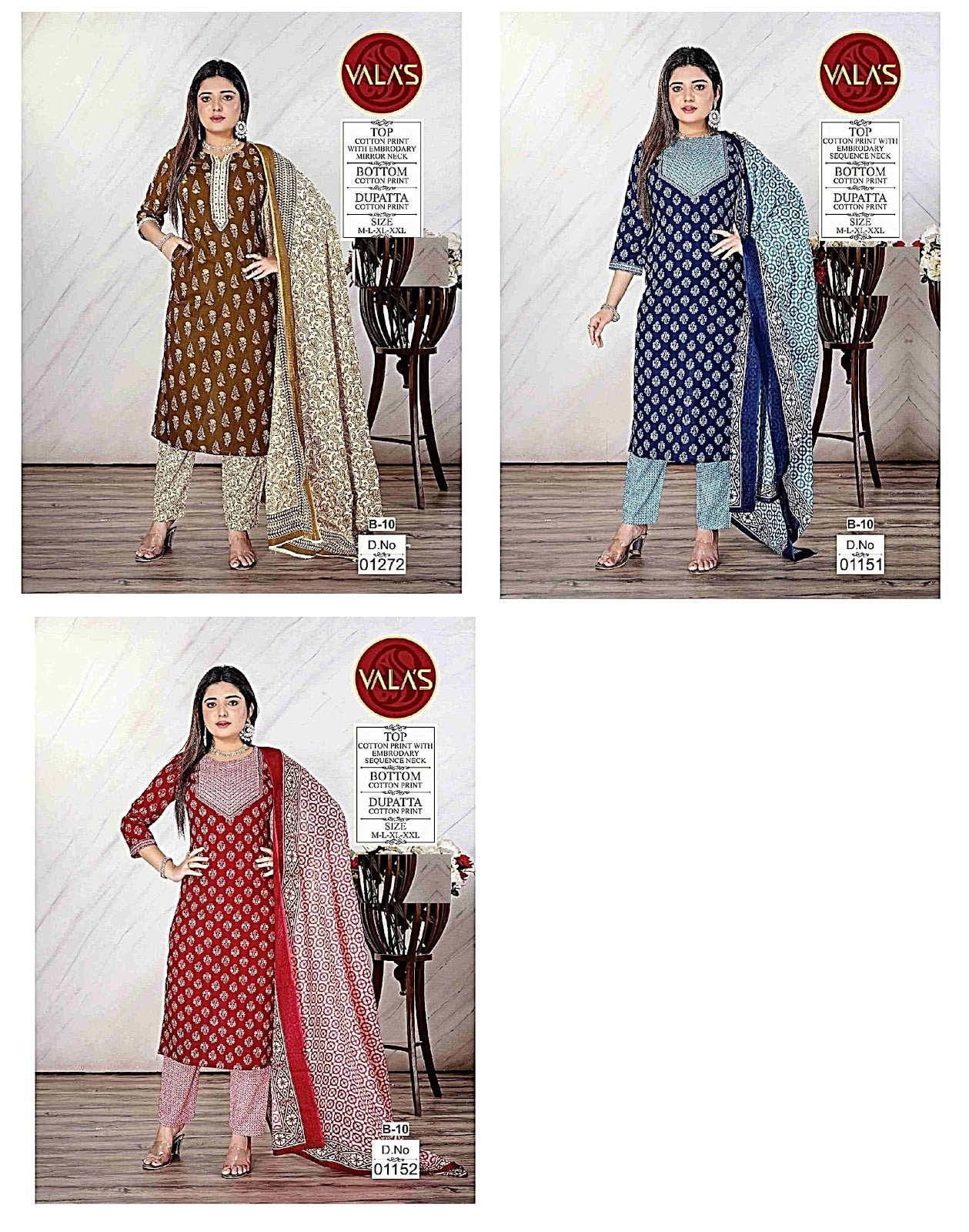 Cotton 2 Valas Readymade Pant Style Suits Wholesaler