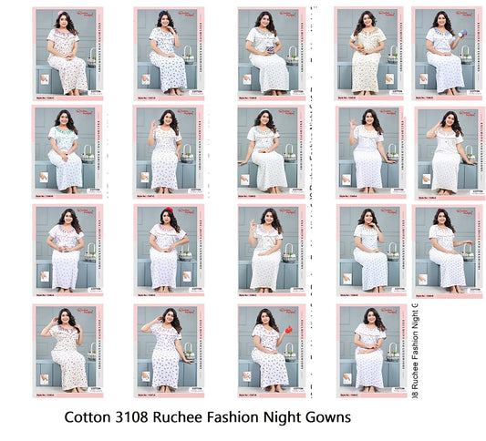 Cotton 3108 Ruchee Fashion Night Gowns Supplier