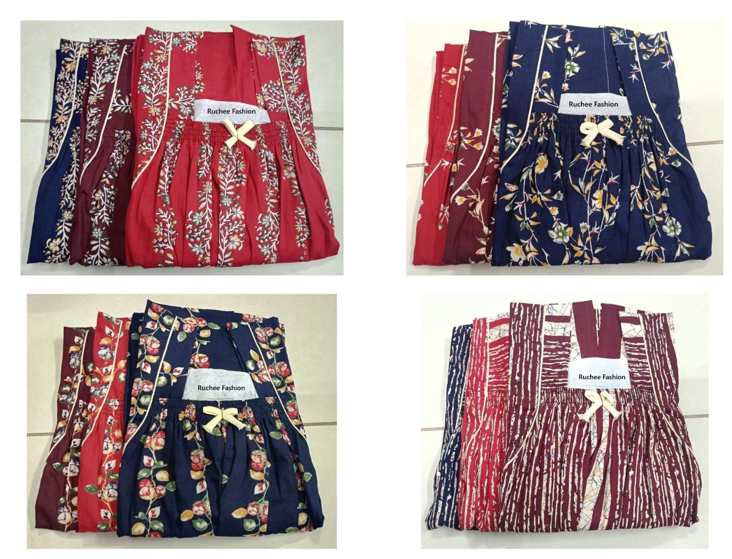 Cotton Elastic 1812 Ruchee Fashion Night Gowns Wholesaler