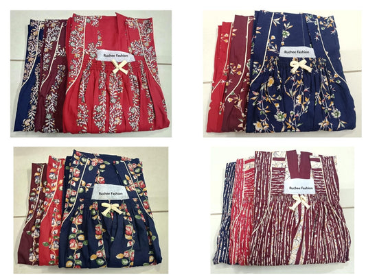 Cotton Elastic 1812 Ruchee Fashion Night Gowns Wholesaler