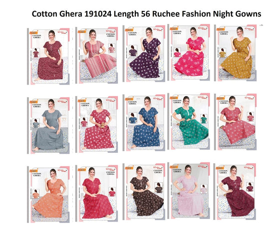 Cotton Ghera 191024 Length 56 Ruchee Fashion Night Gowns Wholesale