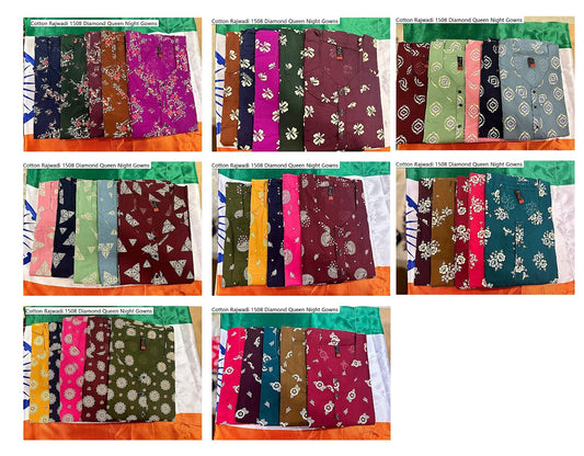 Cotton Rajwadi 1508 Diamond Queen Night Gowns Wholesale Rate